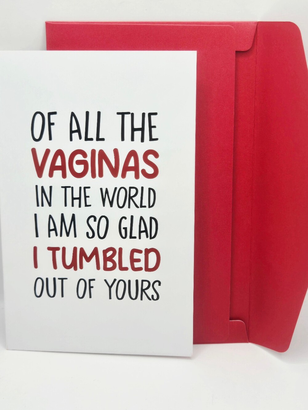 Funny Adult Greeting Card Of All The People In The World I’m Glad I Tumbled Out